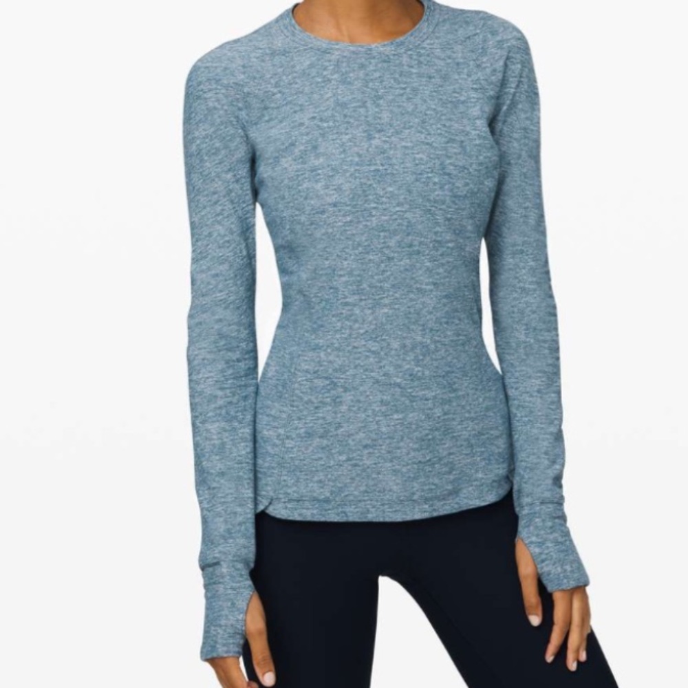 Lululemon Runderful Long Sleeve in
Heathered Petrol Blue